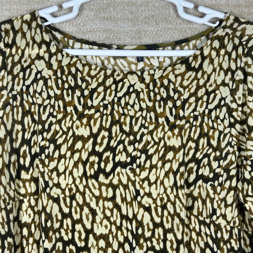 Mlle Gabrielle Women Mob Wife Indie Sleaze Animal Print Jersey Dress Brown 3X
